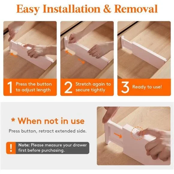 8 Pack Drawer Dividers Adjustable Dresser Drawer 4 High, 11-17